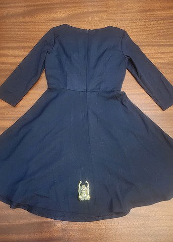 ADL LACİVERT KLOŞ ELBİSE - Görsel 3