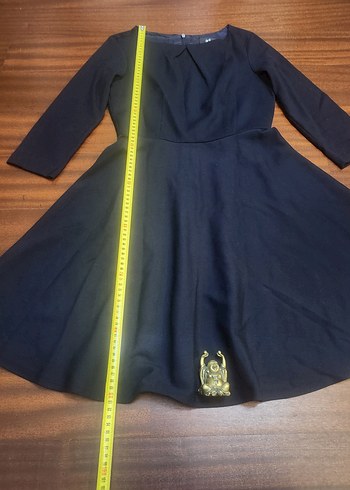 ADL LACİVERT KLOŞ ELBİSE - Görsel 2