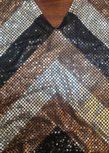 WAREHOUSE METALİK TOP BLUZ CROP - Görsel 6