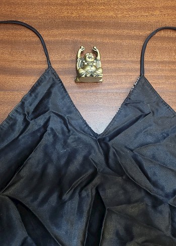 WAREHOUSE METALİK TOP BLUZ CROP - Görsel 15