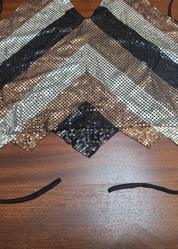 WAREHOUSE METALİK TOP BLUZ CROP - Görsel 4