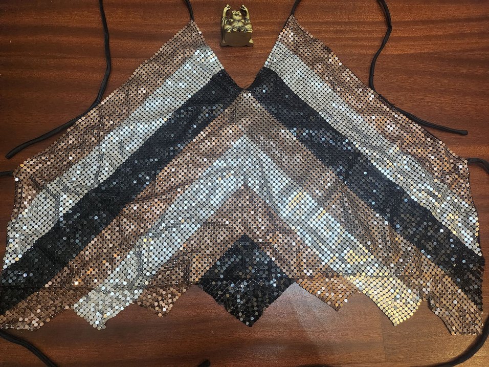 WAREHOUSE METALİK TOP BLUZ CROP - Görsel 2