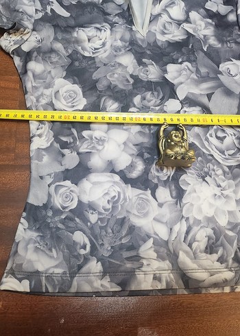 GRİ KAPÜŞONLU GÜLLÜ  BLUZ - Görsel 10