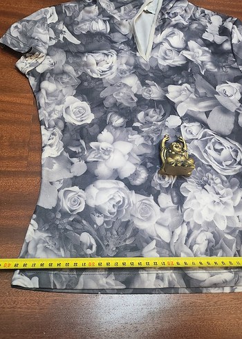 GRİ KAPÜŞONLU GÜLLÜ  BLUZ - Görsel 11