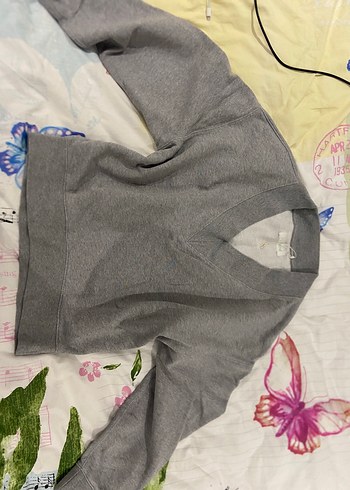 Zara Gri V Yaka Rahat Triko Kazak Zara