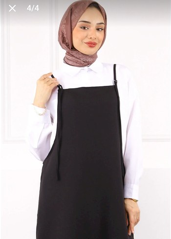 Siyah Halter Yaka Uzun Salaş Tunik