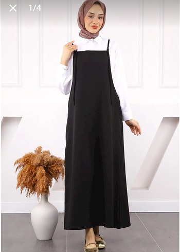 xl Beden Siyah Halter Yaka Uzun Salaş Tunik