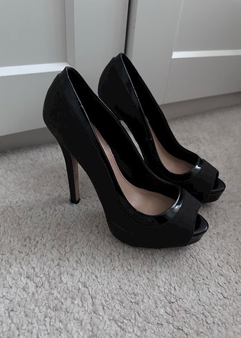 Kadın Siyah Rugan Topuklu Stiletto - Görsel 2