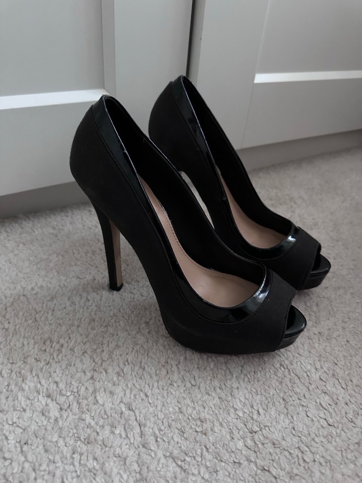 Kadın Siyah Rugan Topuklu Stiletto - Görsel 2