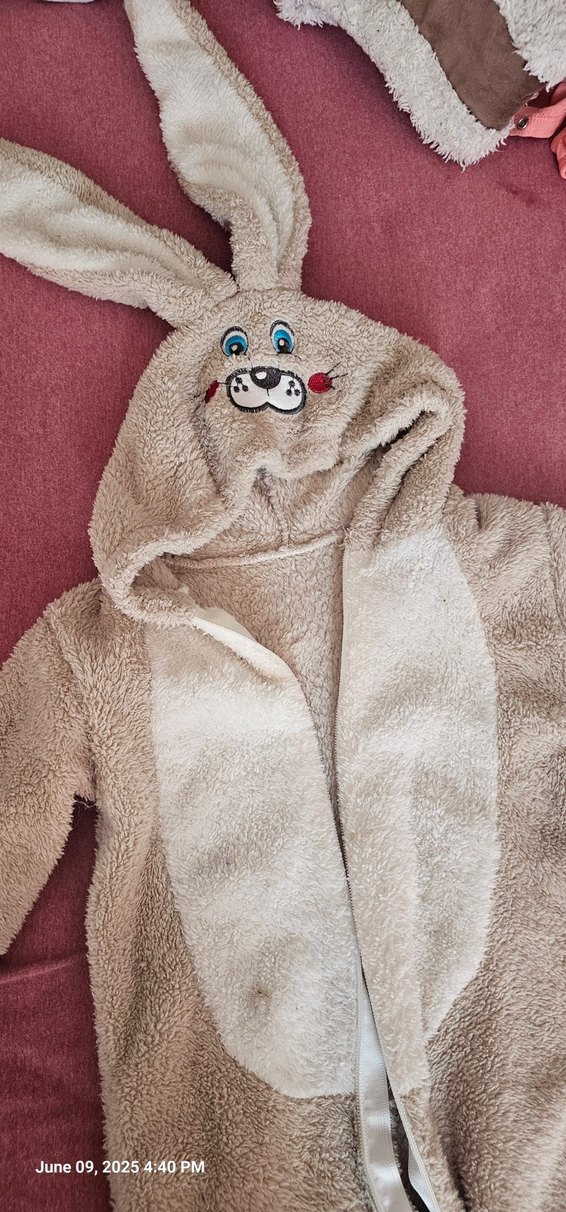 Kahverengi Nakışlı Tavşan Desenli Bebek Uyku Tulumu tavşan - Görsel 2