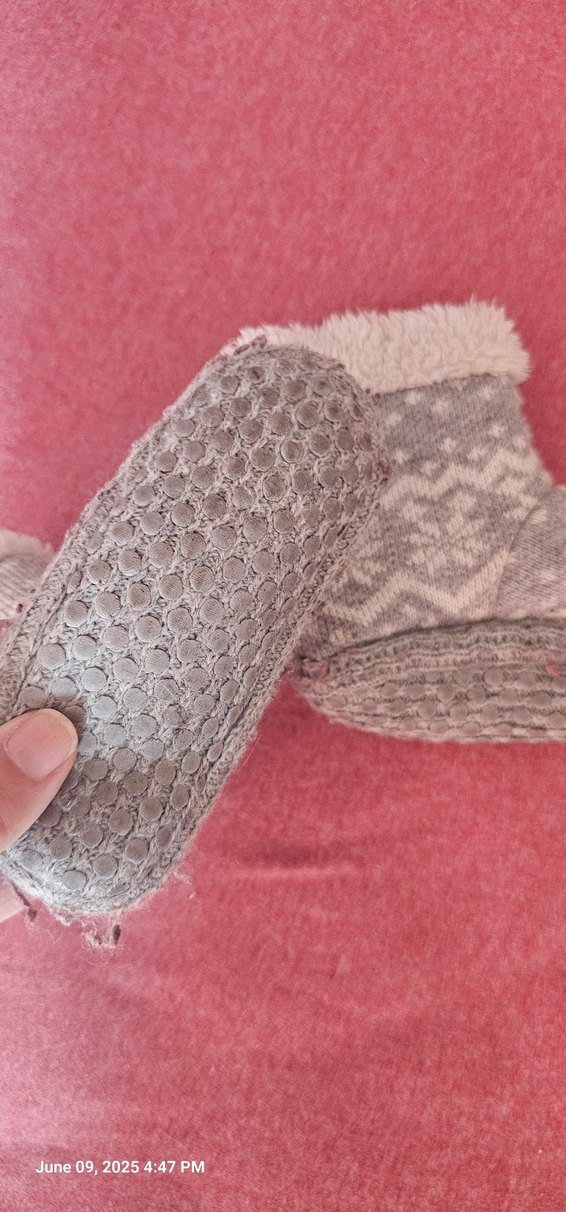 Kız Çocuk Gri Örgü Sıcak Ev Botu 6 12 aylik - Görsel 2