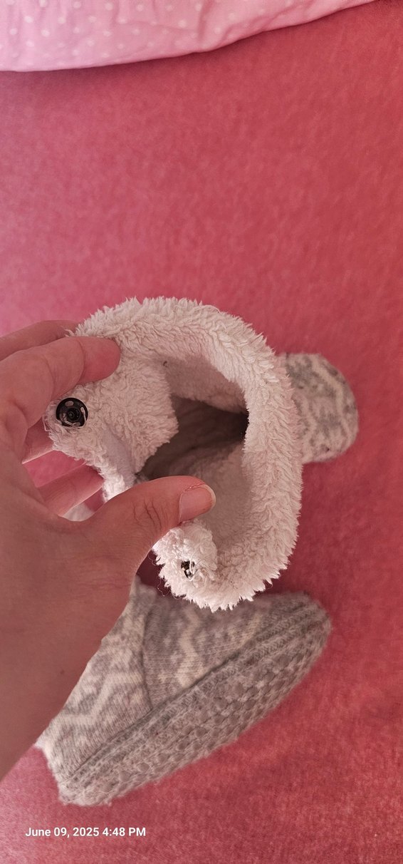 Kız Çocuk Gri Örgü Sıcak Ev Botu 6 12 aylik - Görsel 3