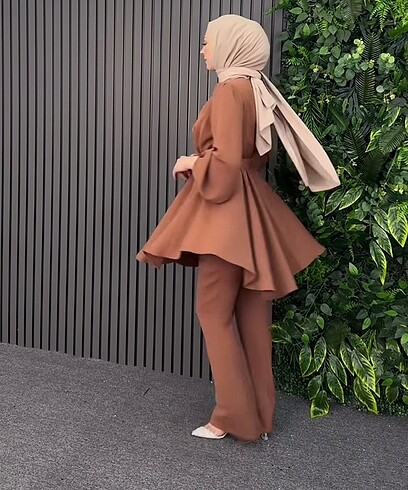 36 Beden camel Renk Takım pantolonlu takım