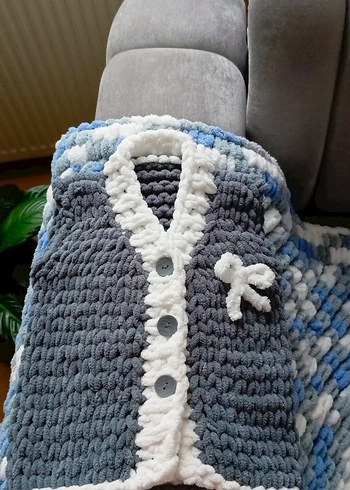 Kız Çocuk Örgü Beyaz V Yaka Süveter - Görsel 2