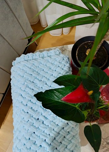 Mavi Örgü Çocuk Battaniyesi - Görsel 3