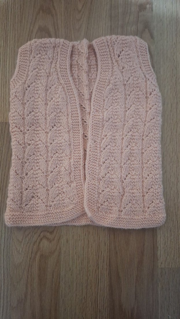 Kız Çocuk Bej Örgü Bohem Yelek - Görsel 3