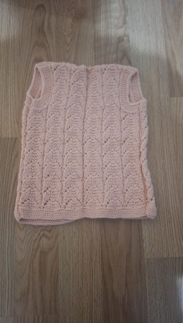 Kız Çocuk Bej Örgü Bohem Yelek - Görsel 2