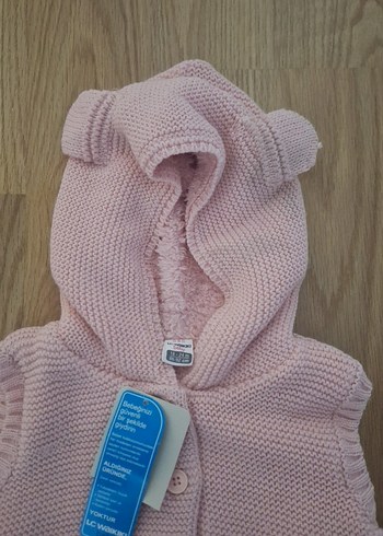 Kız Çocuk Pembe Triko Kolsuz Hırka - Görsel 4