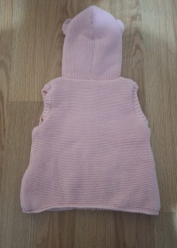 Kız Çocuk Pembe Triko Kolsuz Hırka - Görsel 2