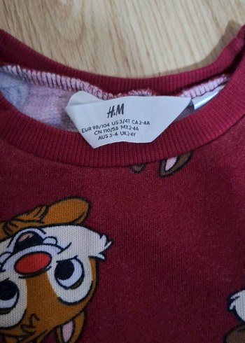 Bordo Baskılı Kız Çocuk Uzun Kollu Tişört - Görsel 3