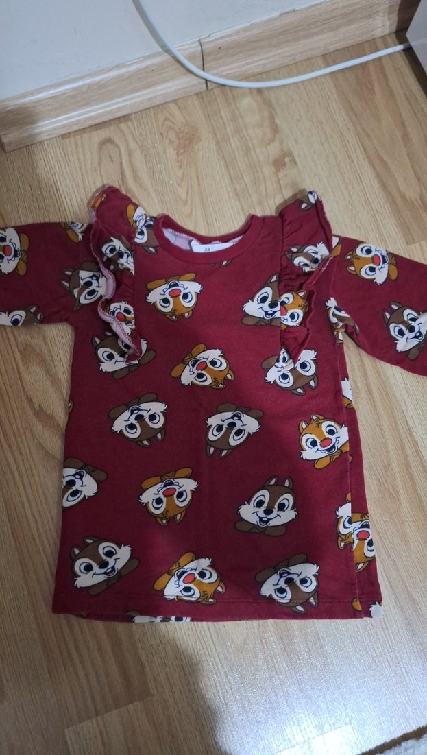 Bordo Baskılı Kız Çocuk Uzun Kollu Tişört - Görsel 2