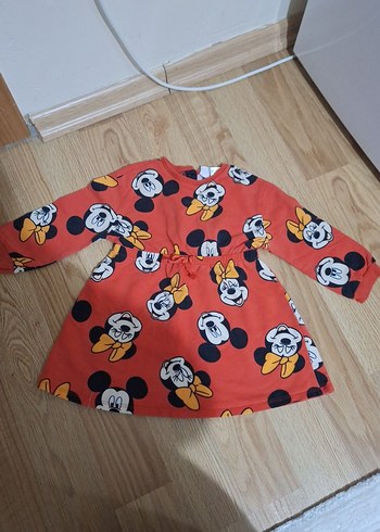 Kız Çocuk Renkli Mıckeyli Uzun Kollu Elbise - Görsel 2