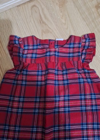 Kız Çocuk Renkli Kareli Fırfırlı Elbise - Görsel 3