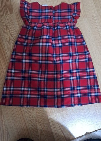 Kız Çocuk Renkli Kareli Fırfırlı Elbise - Görsel 4