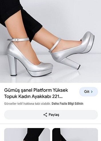 38 Beden Kadın Gümüş Şanel Platform yüksek topuk kadın ayakkabı 