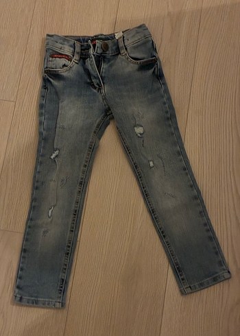 4 Yaş Beden KızÇocuk Gri Denim Pantolon