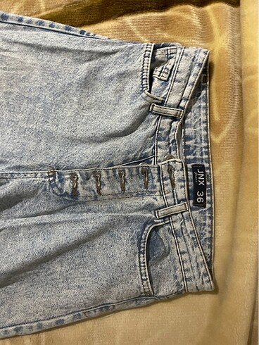 36 beden bol paça kot denim pantolon