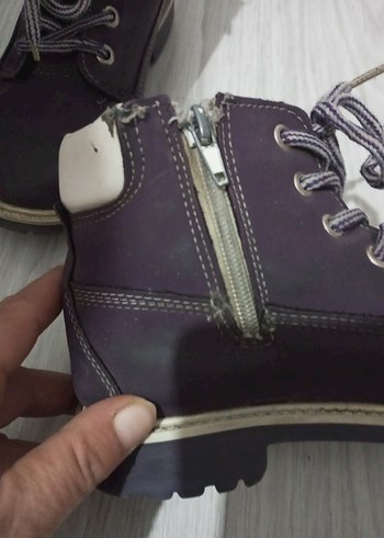 Mor Süet Bağcıklı Kız Botu - Görsel 3