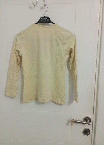 Beyaz Baskılı Uzun Kollu Kız Tişörtü - Görsel 3