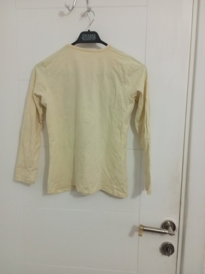 Beyaz Baskılı Uzun Kollu Kız Tişörtü - Görsel 3