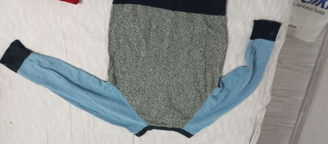 Gri Erkek Çocuk Düğmeli Uzun Kollu kazak - Görsel 4