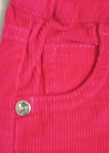 Pembe kadife kot pantolon - Görsel 3