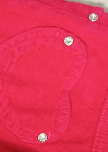 Pembe kadife kot pantolon - Görsel 6