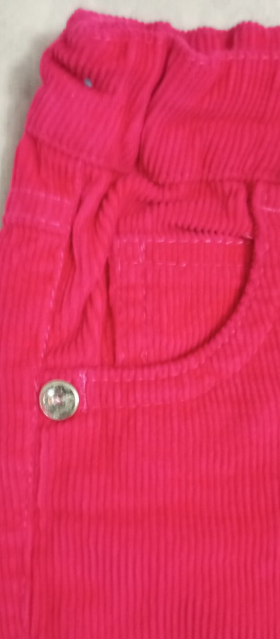 Pembe kadife kot pantolon - Görsel 3