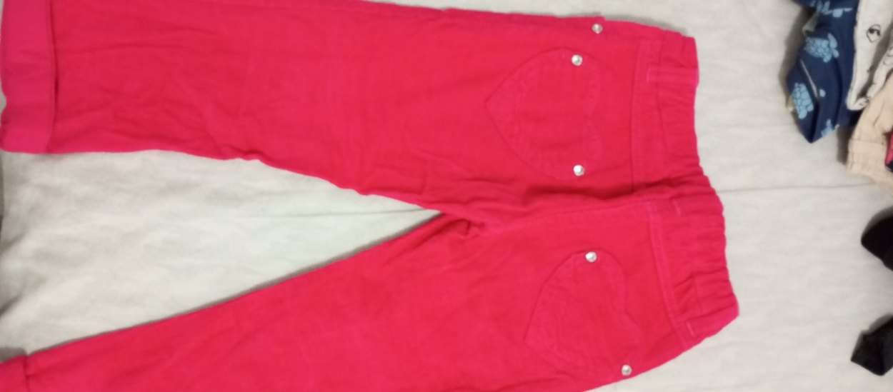 Pembe kadife kot pantolon - Görsel 2