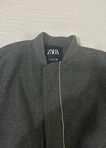 Zara Gri Fermuarlı Kadın Bomber Ceket - Görsel 2
