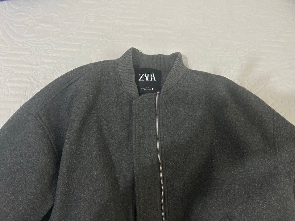 Zara Gri Fermuarlı Kadın Bomber Ceket - Görsel 2