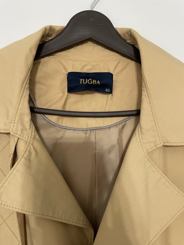 Camel Kemerli Kadın Trençkot - Görsel 2