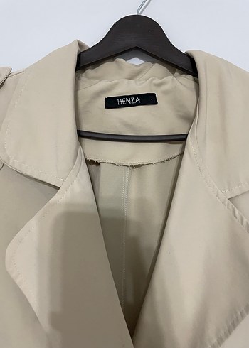 Bej Uzun Keten Kadın Trençkot - Görsel 3