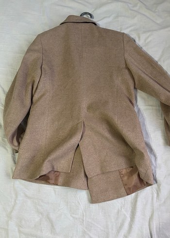 Bej Kadın Yün Midi Kaban - Görsel 3