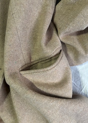 Bej Kadın Yün Midi Kaban - Görsel 4