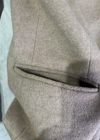 Bej Kadın Yün Midi Kaban - Görsel 5