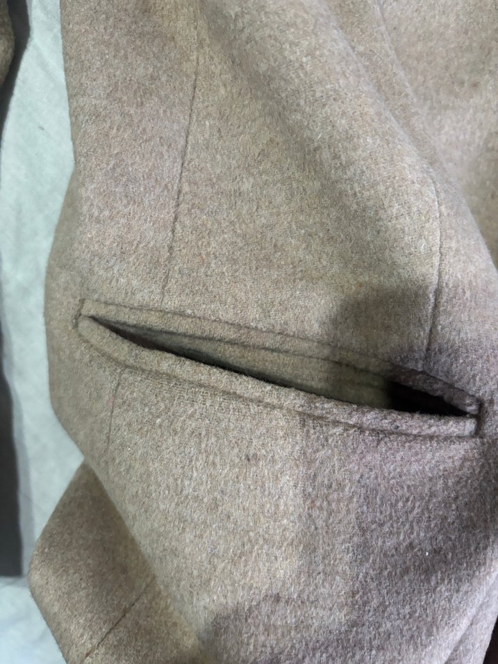 Bej Kadın Yün Midi Kaban - Görsel 5