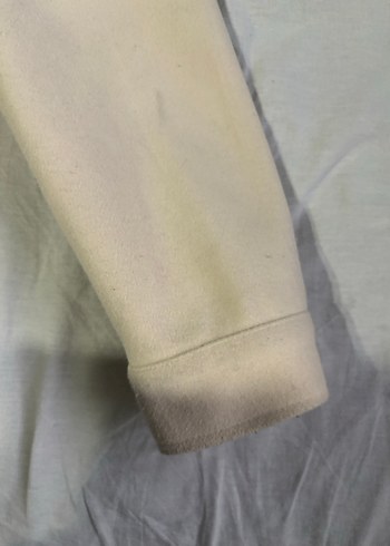 Düğmeli Beyaz Midi Kadın Kaban - Görsel 3