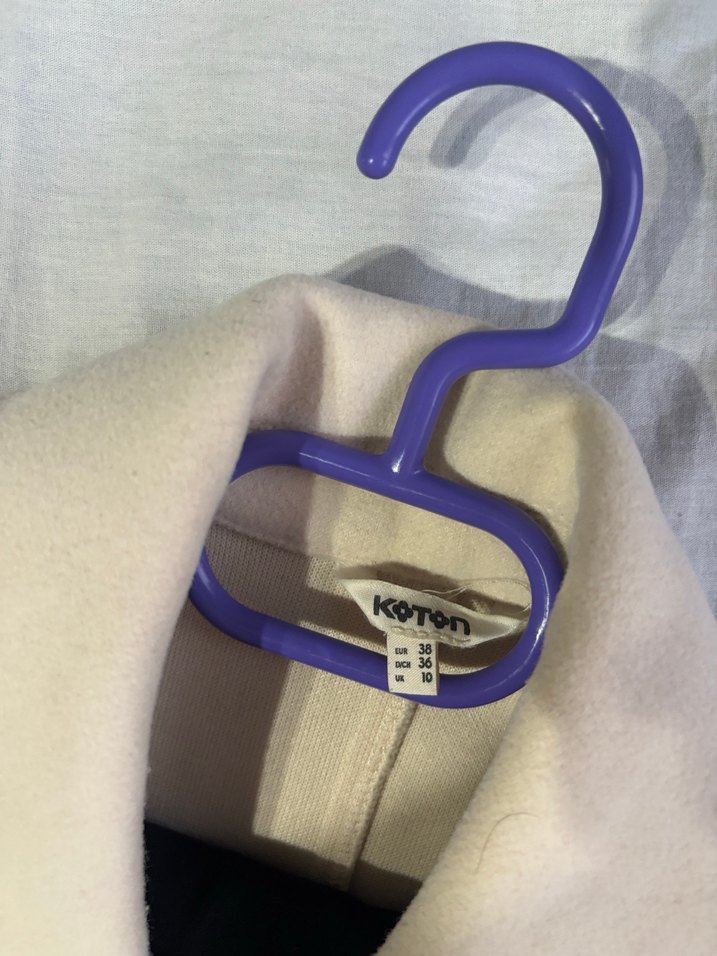 Düğmeli Beyaz Midi Kadın Kaban - Görsel 2