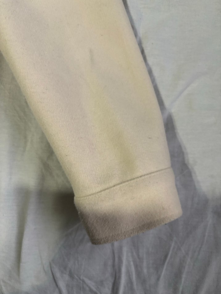 Düğmeli Beyaz Midi Kadın Kaban - Görsel 3